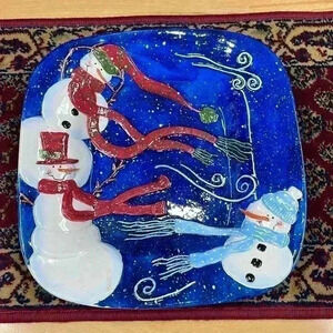 Bella Casa holiday snowman platter.